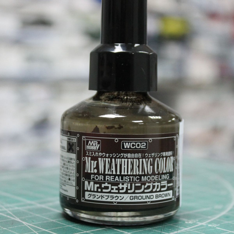 WC02 Смывка GROUND BROWN, MR.WEATHERING COLOR, MR.Hobby 40 ml 
