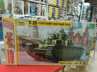 3667ПН Советский тяжелый танк Т-35 (клей+краска+кисть)