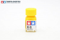 X-8 LEMON YELLOW GLOSS, ENAMEL PAINT 10 ML. (ЛИМОННЫЙ ЖЁЛТЫЙ ГЛЯНЦЕВЫЙ) TAMIYA
