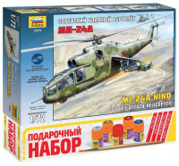 7273ПН Советский ударный вертолёт "Ми-24А" (клей+краса+кисть)