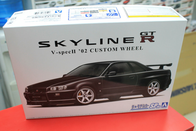 06695 Nissan Skyline GT-R R34 V-Spec II Custom Wheel 1:24 Aoshima