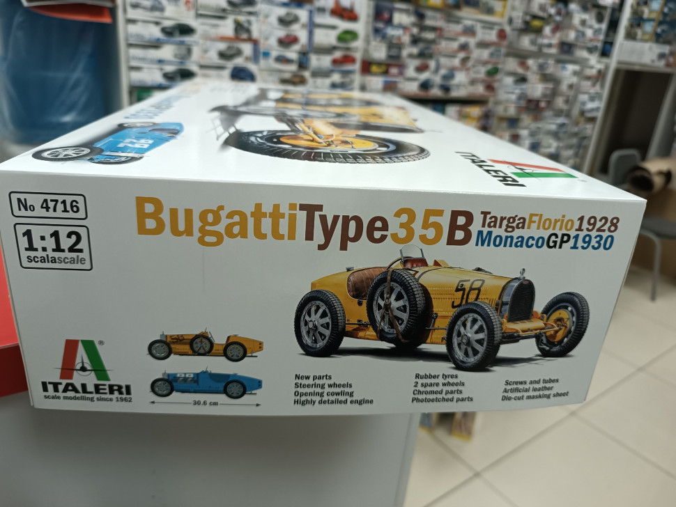 ITALERI 1:12 Bugatti Type 35B – Maquette Plastique Targa Florio 1929 & Monaco GP 1930, Kit Détaillé Moteur & Châssis