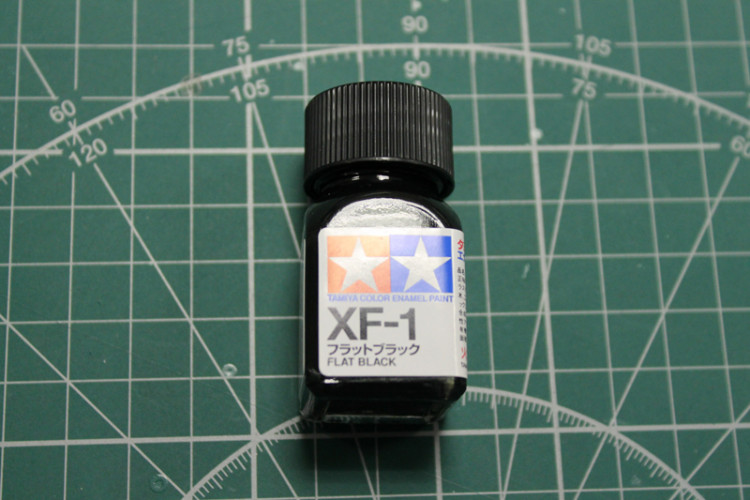 XF-1 Flat Black (Черная матовая) эмаль 10 мл.