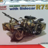 16005 WW2 German  R75 motorcycle /W Side Car, ( BMW R75 WW2) 1:16 Freedom