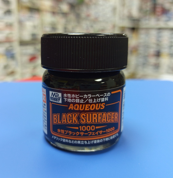 HSF-03 Грунтовка черная Mr. Hobby, Mr. Aqueous Black Surfacer 1000 40 мл 
